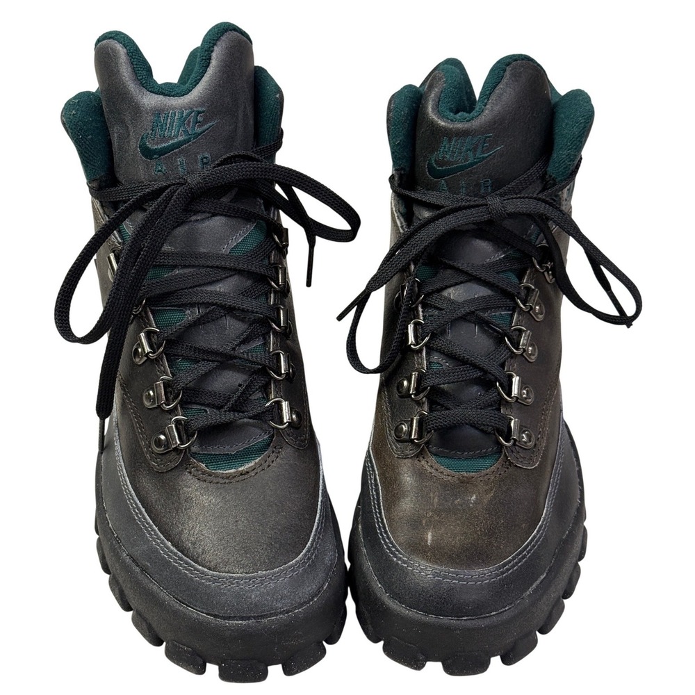 Vintage 1994 Nike Air Hiking Boots Charcoal Green Leather 685032-001 Mens 7.5/ 7